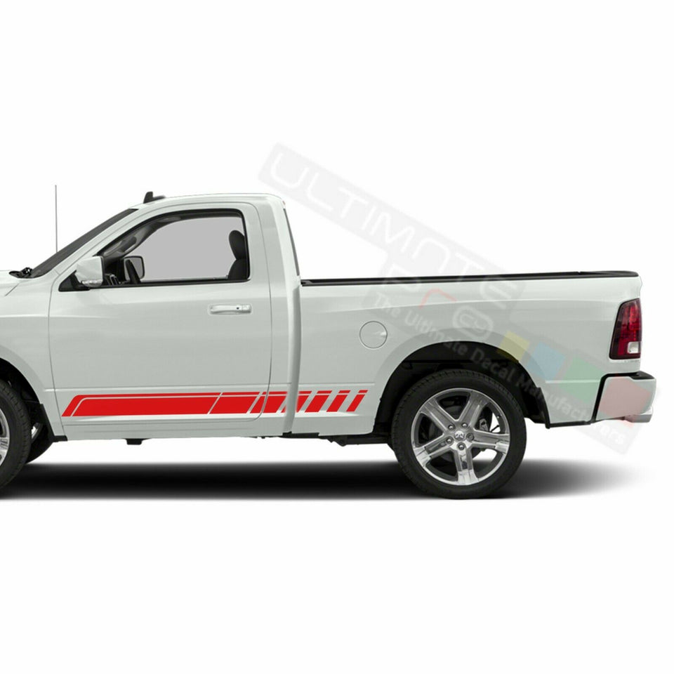 Side Door Stripes Racing Sport Wrap Decal Sticker for Dodge Ram Regular Cab 3500