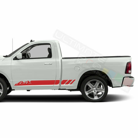 Side Doors Moutains Stripes Wrap Decal Sticker for Dodge Ram Regular Cab 3500