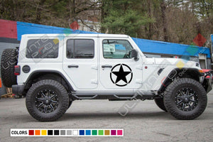 Side Doors Stars Decals Vinyl Sticker Graphics For Jeep Wrangler JL 2017 2018 2019 2020 2021 2022 2023