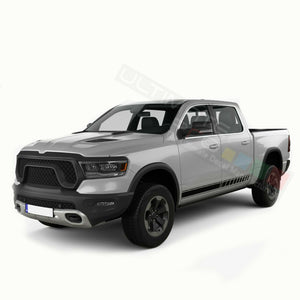 Side Doors Stripes Racing Sport Wrap Decal Sticker for Dodge Ram Crew Cab 1500