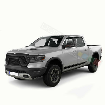 Side Doors Stripes Racing Sport Wrap Decal Sticker for Dodge Ram Crew Cab 1500