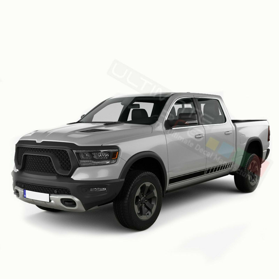 Side Doors Stripes Racing Sport Wrap Decal Sticker for Dodge Ram Crew Cab 1500