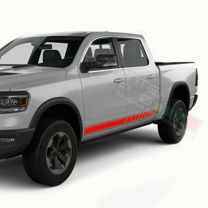 Side Doors Stripes Racing Sport Wrap Decal Sticker for Dodge Ram Crew Cab 1500