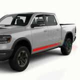 Side Doors Stripes Racing Sport Wrap Decal Sticker for Dodge Ram Crew Cab 1500