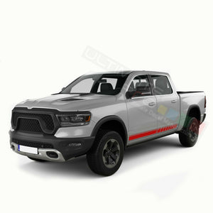 Side Doors Stripes Racing Sport Wrap Decal Sticker for Dodge Ram Crew Cab 1500