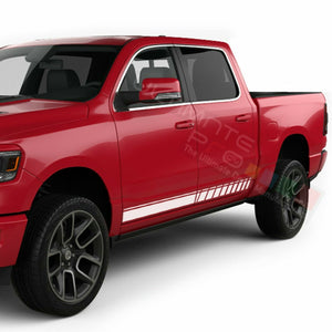 Side Doors Stripes Racing Sport Wrap Decal Sticker for Dodge Ram Crew Cab 1500