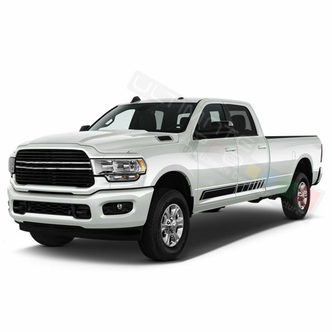 Side Doors Stripes Racing Sport Wrap Decal Sticker for Dodge Ram Crew Cab 3500