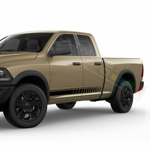 Side Doors Stripes Racing Sport Wrap Decal Sticker for Dodge Ram Quad Cab 1500