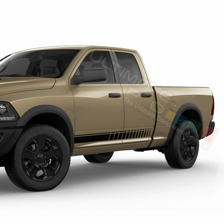 Side Doors Stripes Racing Sport Wrap Decal Sticker for Dodge Ram Quad Cab 1500