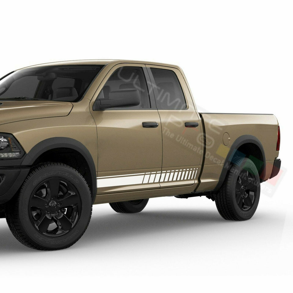 Side Doors Stripes Racing Sport Wrap Decal Sticker for Dodge Ram Quad Cab 2500