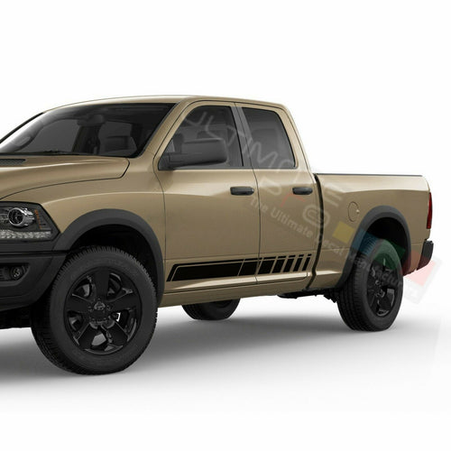 Side Doors Stripes Racing Sport Wrap Decal Sticker for Dodge Ram Quad Cab 3500
