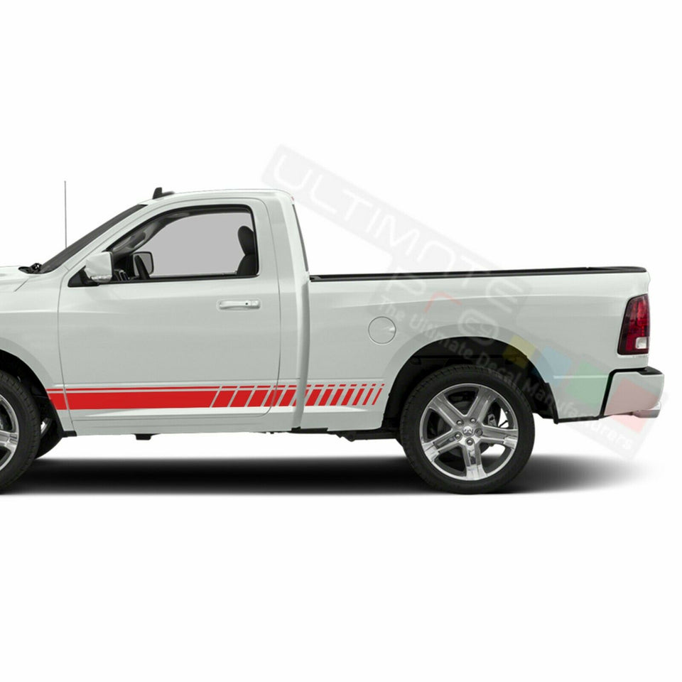 Side Doors Stripes Racing Sport Wrap Decal Sticker for Dodge Regular Cab 3500