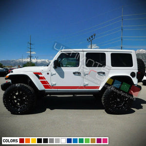 Side lower Doors pumper stripes stickers  for Jeep Wrangler JL 2018 2019 2020 2021 2022 2023