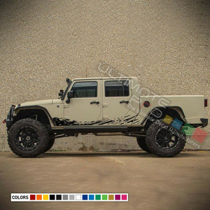 Mud Splash stripe doors stickers rack for Jeep Gladiator JT 2019 2020 2021 2022 2023 2024 2025