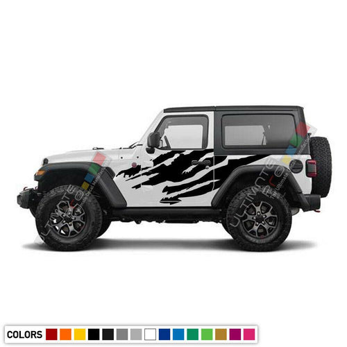 Side Splash 2 doors stickers vinyl graphics for Jeep Wrangler JL 2018 2019 2020