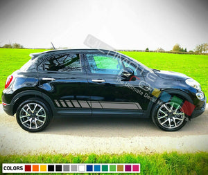 Side Sticker Decal Vinyl Rocker Stripes for Fiat 500X Racing 2015-2020 chrome