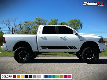 Side Stripe Decal Sticker Kit for Dodge Ram 2000 - 2019 Door Fender Flare head