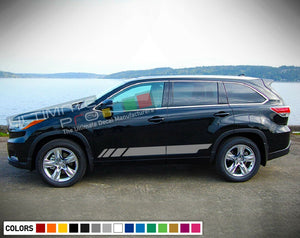 Side Stripe Decal Sticker Kit for Toyota Highlander Door Fender SUV grille 4x4