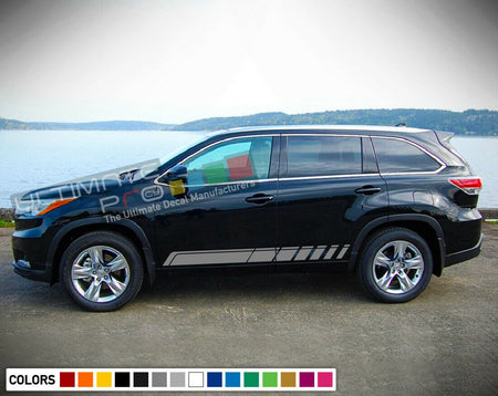 Side Stripe Sticker Kit for Toyota Highlander 4x4 Off Road Spare Wheel 2017 2018