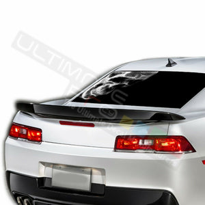 Skull Design Rear Window See Thru Sticker Perforated for Chevrolet Camaro