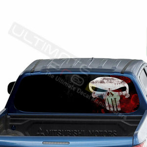 Skulls Decal Rear Window See Thru Stickers Perforated for Mitsubishin L200 2018