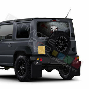 Skulls Decal Rear Window See Thru Stickers Perforated for New Suzuki Jimny 2020