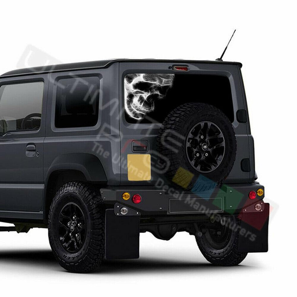 Skulls Decal Rear Window See Thru Stickers Perforated for New Suzuki Jimny 2020