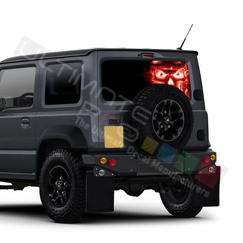 Skulls Decal Rear Window See Thru Stickers Perforated for New Suzuki Jimny 2020