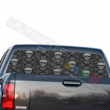 Skulls Decals Rear Window See Thru Stickers Perforated for GMC Sierra 2018 2019