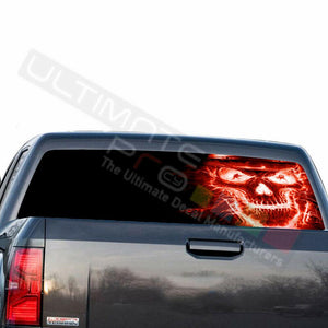 Skulls Decals Rear Window See Thru Stickers Perforated for GMC Sierra 2018 2019