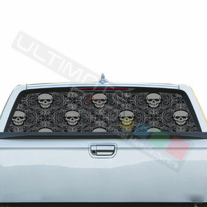 Skulls Decals Rear Window See Thru Stickers Perforated for Honda Ridgeline 2019