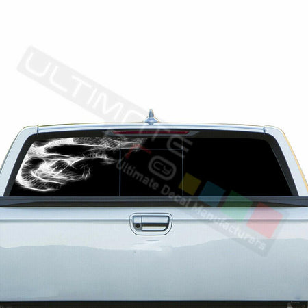 Skulls Decals Rear Window See Thru Stickers Perforated for Honda Ridgeline 2019