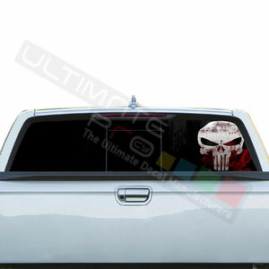 Skulls Decals Rear Window See Thru Stickers Perforated for Honda Ridgeline 2019