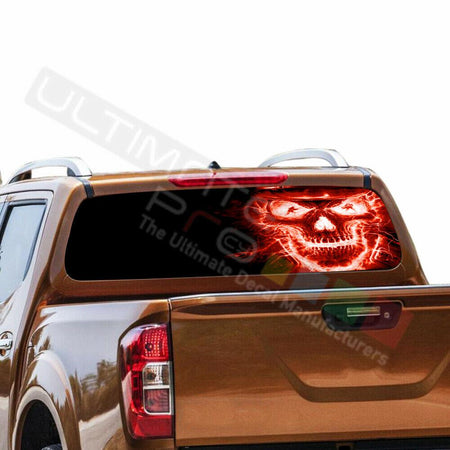 Skulls Decals Window See Thru Stickers Perforated for Nissan Navara NP300 2016