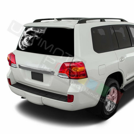 Skulls Decals Window See Thru Stickers Perforated for Toyota Land Cruiser Old