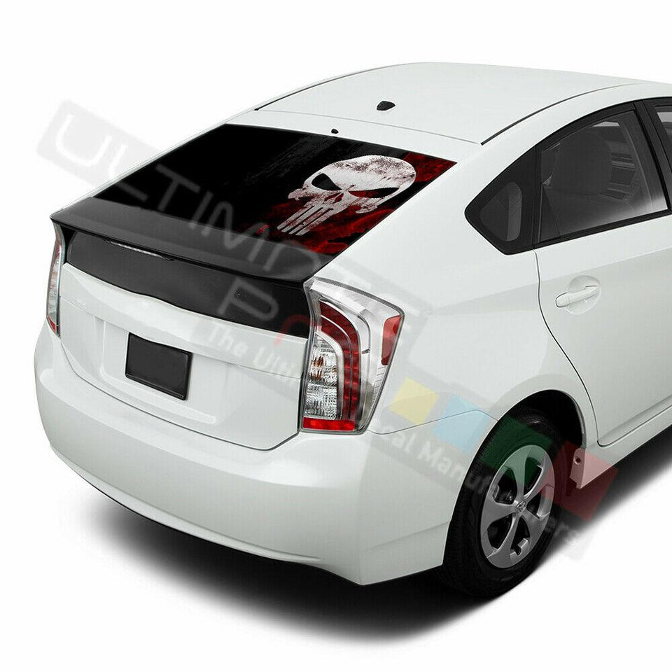 Skulls Decals Window See Thru Stickers Perforated for Toyota Prius 2017 2018