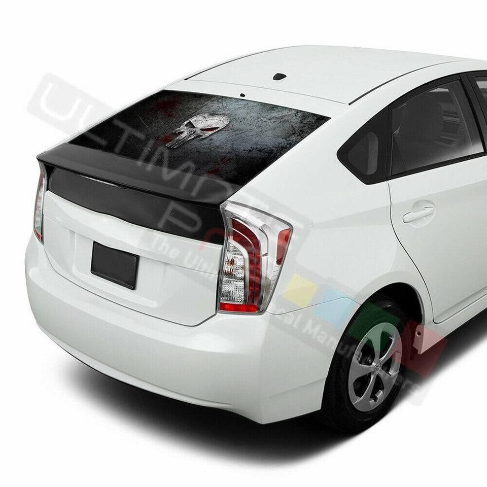 Skulls Decals Window See Thru Stickers Perforated for Toyota Prius 2017 2018