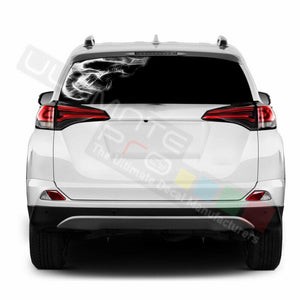 Skulls Decals Window See Thru Stickers Perforated for Toyota RAV4 2018 2019 2020