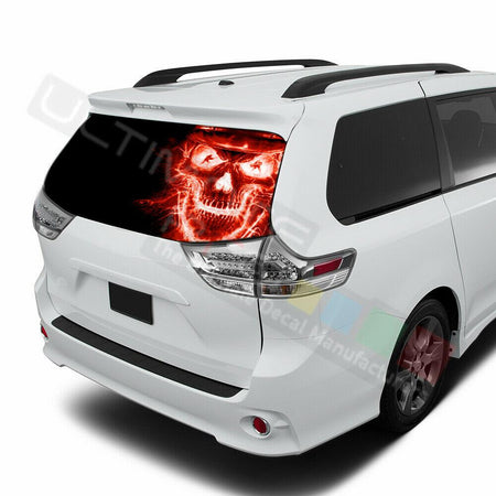 Skulls Decals Window See Thru Stickers Perforated for Toyota Sienna 2017 2018