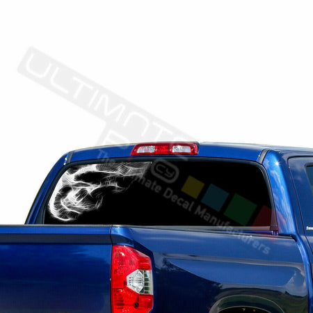 Skulls Decals Window See Thru Stickers Perforated for Toyota Tundra 2016 2017