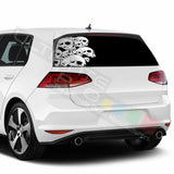 Skulls Decals Window See Thru Stickers Perforated for Volkswagen Golf 2018 2019