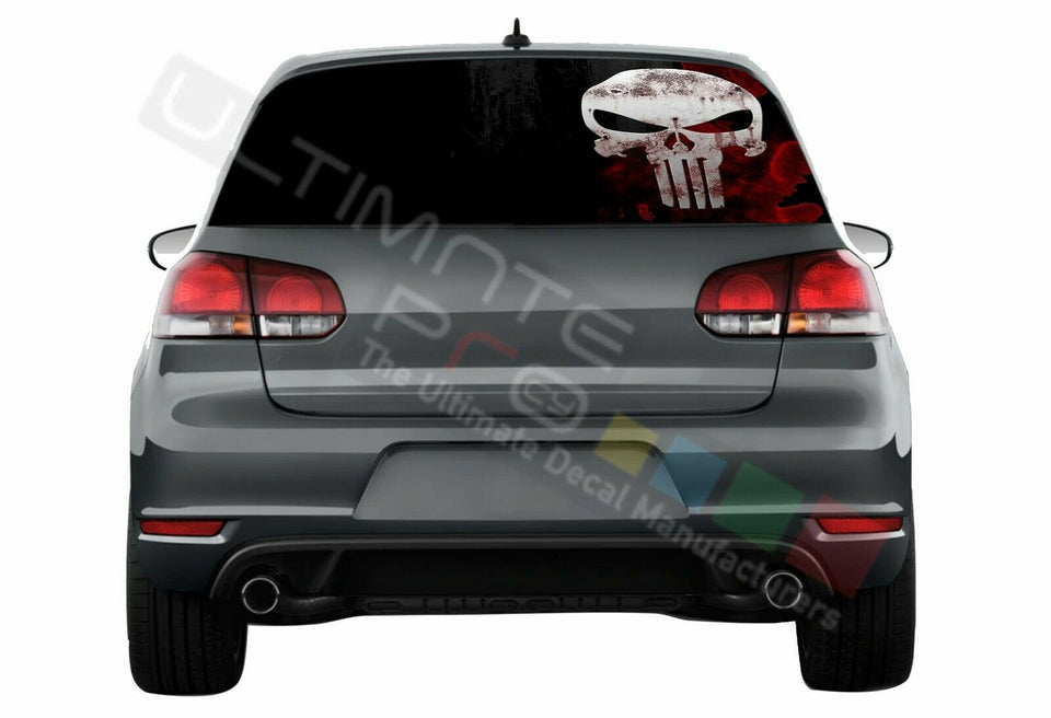 Skulls Decals Window See Thru Stickers Perforated for Volkswagen Golf VW Old