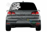 Skulls Decals Window See Thru Stickers Perforated for Volkswagen Golf VW Old