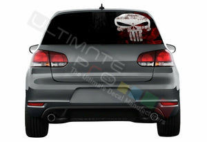 Skulls Decals Window See Thru Stickers Perforated for Volkswagen Golf VW Old