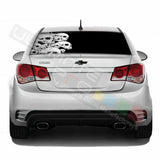 Skulls Design Decal Rear Window See Thru Sticker Perforated for Chevrolet Cruze