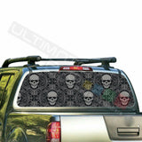 Skulls Design Decals Window See Thru Stickers Perforated for Nissan Frontier