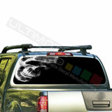 Skulls Design Decals Window See Thru Stickers Perforated for Nissan Frontier