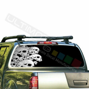 Skulls Design Decals Window See Thru Stickers Perforated for Nissan Frontier