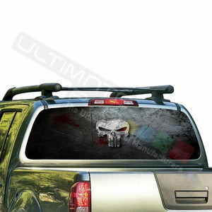 Skulls Design Decals Window See Thru Stickers Perforated for Nissan Frontier