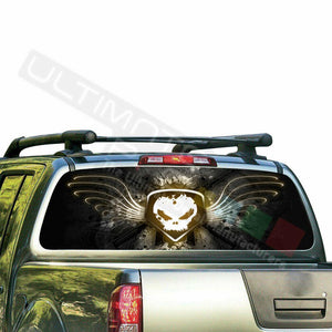 Skulls Design Decals Window See Thru Stickers Perforated for Nissan Frontier